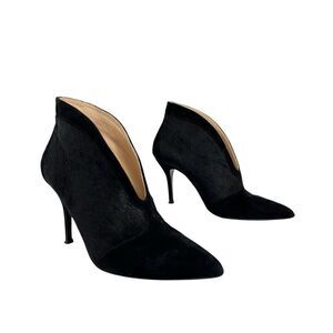 Andrew Kayla Womens Size 40.5 Black Pony Hair Pointed Toe Ankle Boots